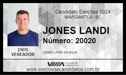 Candidato JONES LANDI 2024 - NAVEGANTES - Eleições