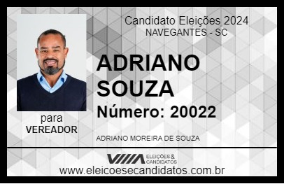 Candidato ADRIANO SOUZA 2024 - NAVEGANTES - Eleições