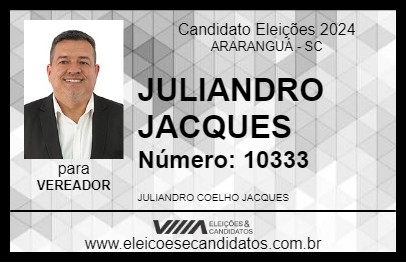 Candidato JULIANDRO JACQUES 2024 - ARARANGUÁ - Eleições