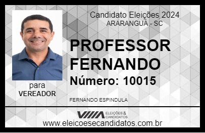 Candidato PROFESSOR FERNANDO 2024 - ARARANGUÁ - Eleições