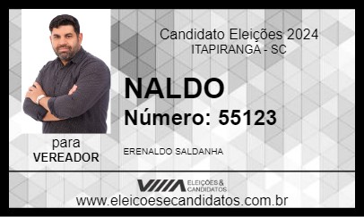 Candidato NALDO 2024 - ITAPIRANGA - Eleições