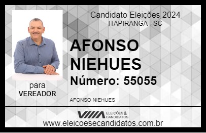 Candidato AFONSO NIEHUES 2024 - ITAPIRANGA - Eleições