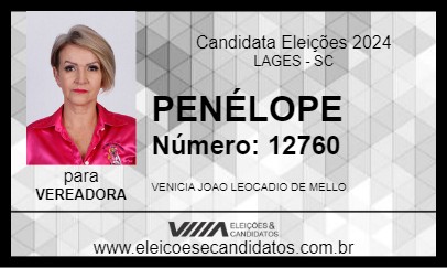 Candidato PENÉLOPE 2024 - LAGES - Eleições