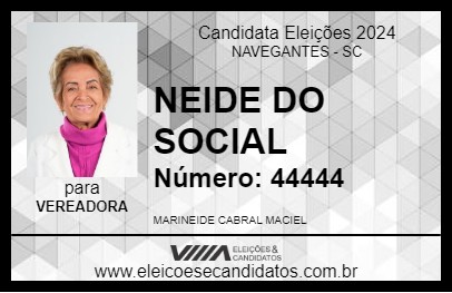 Candidato NEIDE DO SOCIAL 2024 - NAVEGANTES - Eleições