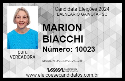 Candidato MARION BIACCHI 2024 - BALNEÁRIO GAIVOTA - Eleições