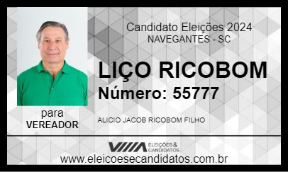 Candidato LIÇO RICOBOM 2024 - NAVEGANTES - Eleições