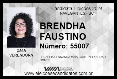 Candidato BRENDHA FAUSTINO 2024 - NAVEGANTES - Eleições