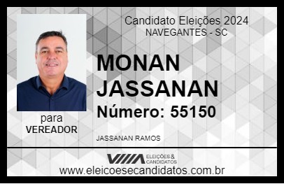 Candidato MONAN JASSANAN 2024 - NAVEGANTES - Eleições