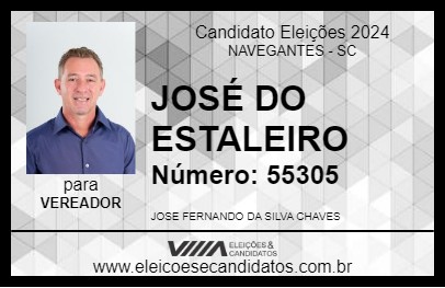 Candidato JOSÉ DO ESTALEIRO 2024 - NAVEGANTES - Eleições