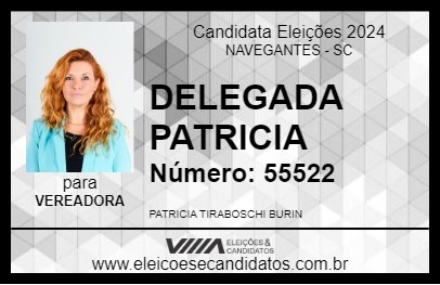 Candidato DELEGADA PATRICIA 2024 - NAVEGANTES - Eleições