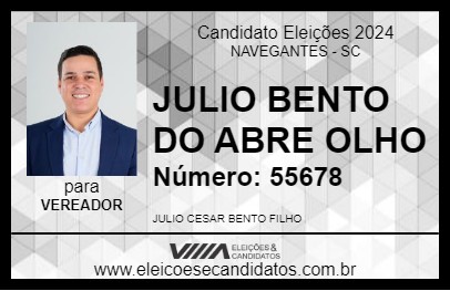 Candidato JULIO BENTO DO ABRE OLHO 2024 - NAVEGANTES - Eleições