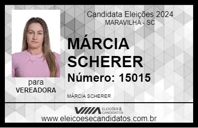 Candidato MÁRCIA SCHERER 2024 - MARAVILHA - Eleições