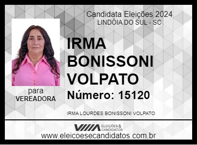 Candidato IRMA BONISSONI VOLPATO 2024 - LINDÓIA DO SUL - Eleições