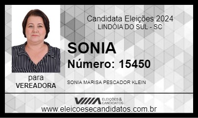 Candidato SONIA 2024 - LINDÓIA DO SUL - Eleições