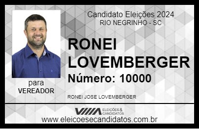 Candidato RONEI LOVEMBERGER 2024 - RIO NEGRINHO - Eleições