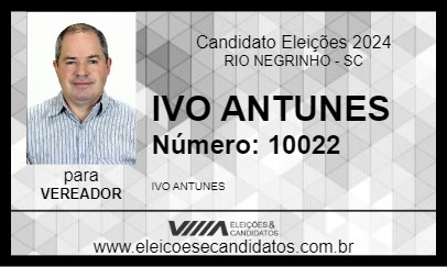 Candidato IVO ANTUNES 2024 - RIO NEGRINHO - Eleições