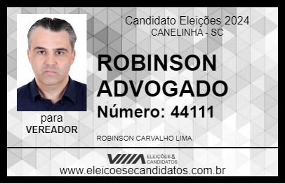 Candidato ROBINSON ADVOGADO 2024 - CANELINHA - Eleições