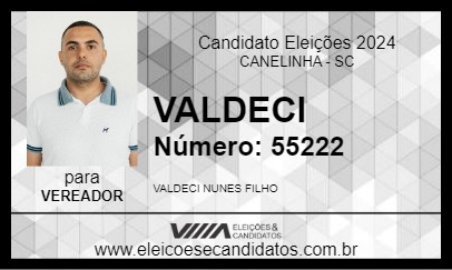 Candidato VALDECI 2024 - CANELINHA - Eleições