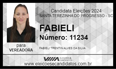 Candidato FABIELI 2024 - SANTA TEREZINHA DO PROGRESSO - Eleições