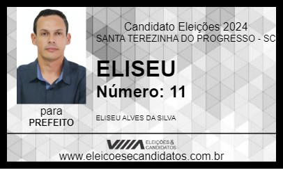 Candidato ELISEU 2024 - SANTA TEREZINHA DO PROGRESSO - Eleições