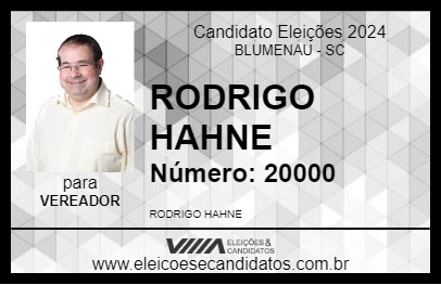 Candidato PROFESSOR HAHNE 2024 - BLUMENAU - Eleições