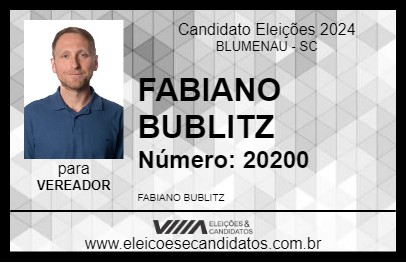 Candidato FABIANO BUBLITZ 2024 - BLUMENAU - Eleições