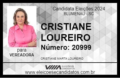 Candidato CRISTIANE LOUREIRO 2024 - BLUMENAU - Eleições