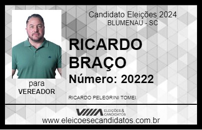 Candidato RICARDO BRAÇO 2024 - BLUMENAU - Eleições