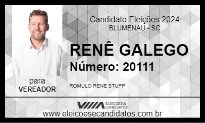 Candidato RENÊ GALEGO 2024 - BLUMENAU - Eleições