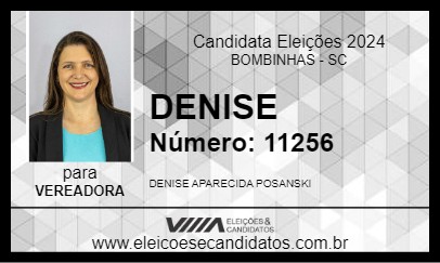 Candidato DENISE 2024 - BOMBINHAS - Eleições