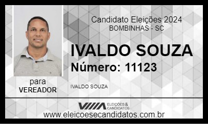 Candidato IVALDO SOUZA 2024 - BOMBINHAS - Eleições