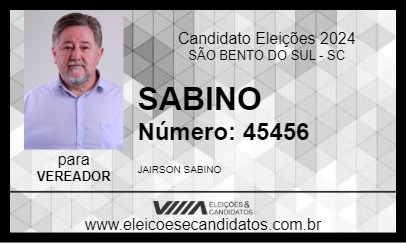 Candidato SABINO 2024 - SÃO BENTO DO SUL - Eleições