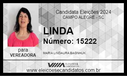 Candidato LINDA 2024 - CAMPO ALEGRE - Eleições