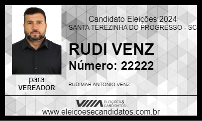 Candidato RUDI VENZ 2024 - SANTA TEREZINHA DO PROGRESSO - Eleições