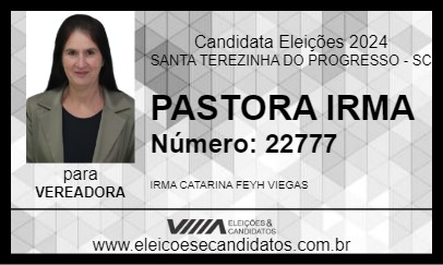 Candidato PASTORA IRMA 2024 - SANTA TEREZINHA DO PROGRESSO - Eleições