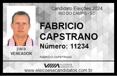 Candidato FABRICIO CAPSTRANO 2024 - RIO DO CAMPO - Eleições