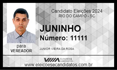 Candidato JUNINHO  2024 - RIO DO CAMPO - Eleições