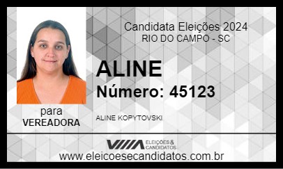 Candidato ALINE  2024 - RIO DO CAMPO - Eleições