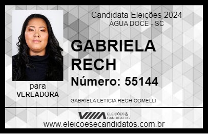 Candidato GABRIELA RECH 2024 - ÁGUA DOCE - Eleições