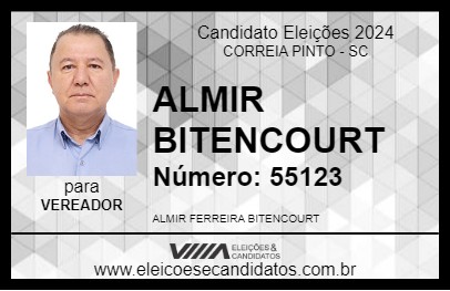 Candidato ALMIR BITENCOURT 2024 - CORREIA PINTO - Eleições