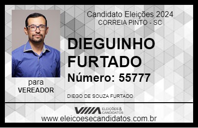 Candidato DIEGUINHO FURTADO 2024 - CORREIA PINTO - Eleições