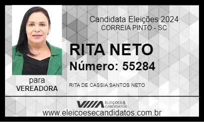 Candidato RITA NETO 2024 - CORREIA PINTO - Eleições