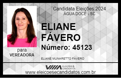 Candidato ELIANE FÁVERO 2024 - ÁGUA DOCE - Eleições