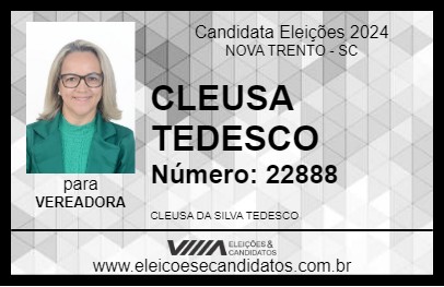 Candidato CLEUSA TEDESCO 2024 - NOVA TRENTO - Eleições