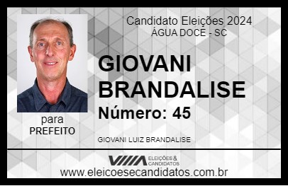 Candidato GIOVANI BRANDALISE 2024 - ÁGUA DOCE - Eleições