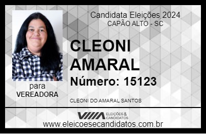 Candidato CLEONI AMARAL 2024 - CAPÃO ALTO - Eleições