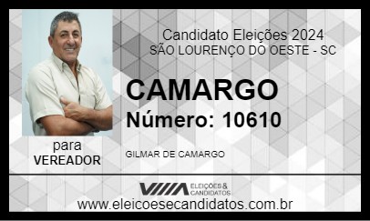 Candidato CAMARGO 2024 - SÃO LOURENÇO DO OESTE - Eleições