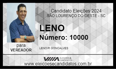 Candidato LENO 2024 - SÃO LOURENÇO DO OESTE - Eleições