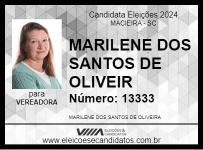 Candidato MARILENE DOS SANTOS DE OLIVEIR 2024 - MACIEIRA - Eleições