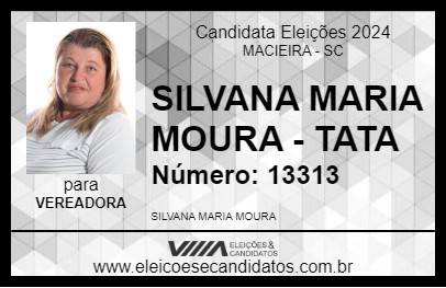 Candidato SILVANA MARIA MOURA - TATA 2024 - MACIEIRA - Eleições